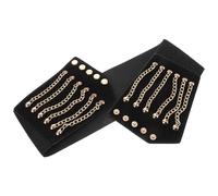 Mikikit Cintura Larga Elastica con Occhielli in Metallo, Corsetto Steampunk da Donna per Vita, Fascia Regolabile Decorativa per Outfit Punk, Gotico e Rinascimentale, Accessorio Versatile