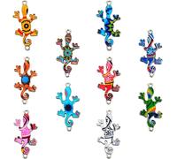Mikikit Ciondoli a Forma di Geco in Lega 3,5X2,2 CM 10 Pezzi per Gioielli Fai da Te Collane Bracciali Portachiavi Regali per Amici Intimi e Familiari Colore Casuale