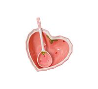 Mikikit Ciotola e Cucchiaio Multifunzione a Forma di Cuore in Set e Resistente per Cucina per Insalate e