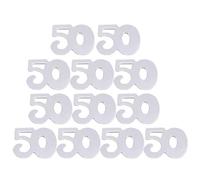 Mikikit Confetti Argento per Compleanno 50 Anni e Anniversario Matrimonio, 1800 Pezzi 45g Decorazione Festa Coriandoli da Tavolo in Plastica