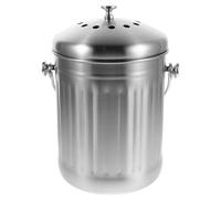 Mikikit Contenitore Compost da Banco in Acciaio Inossidabile con Coperchio Ermetico e Filtro Bidone Cucina per Rifiuti Organici senza Odori Secchio Compatto per Scarti Alimentari