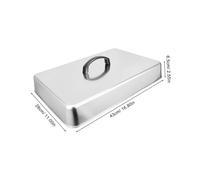 Mikikit Copertura Basting Dome in Inossidabile Rettangolare Resistente Temperature per Barbecue Funzione Vaporiera e Griddle Accessorio Professionale per Hamburger e Steak