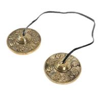 Mikikit Cymbals in Ottone con Pattern Auspicioso Strumento Percussione Manuale per Adulti Campanelli per Meditazione e Performance Design Resistente e Decorativo