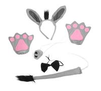 Mikikit D Asino Morbida Per Halloween Set Costume Asino Per Bambine Asino Per Ragazzo Ragazza Fascia Asino Per Ragazzo Ragazza Guanti Costume Set Di Cerchietti Per Costumi Di Peluche