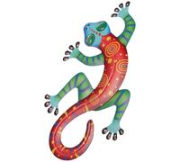 Mikikit Decorazione da Parete in Ferro Lucertola Gecko Appesa, Ornamento Unico per Casa e Sala da Pranzo, Opera Murale Originale e Accattivante