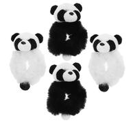 Mikikit Elastici per Chioma Peluche Panda Morbidi e Facili da Usare, 4 Pezzi, Accessori Adorabili per Ragazze e Donne, per Condividere Amici
