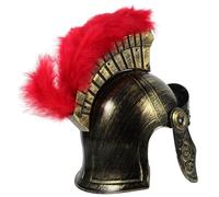 Mikikit Elmo Romano da Soldato con Piuma Rossa Casco da Guerriero Antico per Costume Cosplay Uomo Accessorio per Carnevale e Feste Storiche
