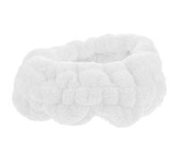 Mikikit Fascia Elastica per Chioma in Pile Corallino Bianco per Donna, Accessorio per Trucco e Lavaggio Viso, Previene Chioma fuori Posto, per Routine di Bellezza