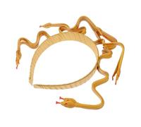 Mikikit Fascia Medusa con Testa di Serpente Dorata Accessorio Cosplay per Feste e Carnevale Copricapo Decorativo Unico per Halloween e Performance per Party e Foto Ricordo