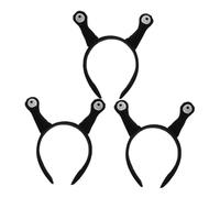 Mikikit Fascia Per Antenna a Lumaca 3 Pezzi Nera, Cerchietti Per Chioma Da Festa Morbidi e Comodi, Accessori Cosplay Per Eventi a Tema e Feste in Maschera, Adatta a Tutte Le Età