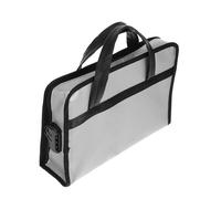 Mikikit Fireproof Travel Document Bag Organizer With Locks Multicompartment Business Briefcase For Office Meetings Laptop And Document Storage