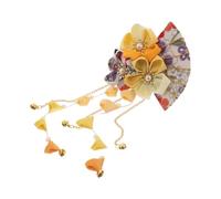 Mikikit Forcina Giapponese Ventaglio con Nappa Forma di Kimono Accessorio Capelli Floreale Fatto Mano Copricapo Asiatico Vintage Donna per Feste e Abiti Tradizionali