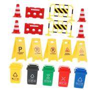 Mikikit Giocattoli Segnali Stradali in Plastica per Educativi e Sicurezza con Coni e Cartelli per Giochi Ruolo e Apprendimento Traffic Safety