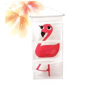 Mikikit Grande Borsa da Parete in Cotone e Lino 3 Tasche a Forma di Animale Cartone Animato per Organizzare Oggetti in Ufficio e Soggiorno