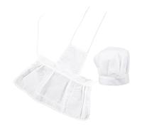 Mikikit Grembiule e Cappello Chef Bambina Grembiule Casa per Ruolo e Cucina Grande per Bambine Divertimento e Educazione Domestica