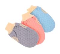 Mikikit Guanti Esfolianti Corpo 3 Pezzi Set Guanti da Doccia Scrub Coreano per Rimozione Cellule Morte Massaggio Delicato per Pelle Sensibile Uso Spa e Bagno Quotidiano