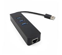 Mikikit Hub Ethernet USB 3.0 A 3 Porte Potenziato Adattatore di Rete 10/100m Hub Dati con Design 3 in 1 Dispositivi Compatibili con L'adattatore di Rete