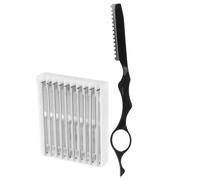 Mikikit Kit da Rasoio Manuale Sicuro in Metallo, 11 Pezzi Lame di Ricambio, Strumento per Sfoltire e Rifinire Chioma Uomo, Nero, per Acconciature Fai da Te