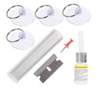 Mikikit Kit Riparazione Parabrezza Auto Liquido Ripara Schegge e Crepe, Materiale ABS e Gomma, per Riparazioni Fai-da-Te del Vetro Auto