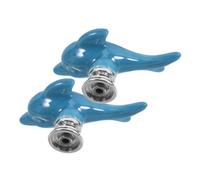 Mikikit Maniglie Ceramica Blu a Forma di Delfino, 2 Pezzi, Resistenti e Durevoli, per Armadi e Cassetti in Cucina
