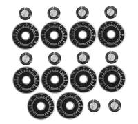 Mikikit Manopole per Potenziometro 6 Mm in Plastico e Metallo, Set da 10 Pezzi con Scala, per Sistemi Audio Domestici e Apparecchiature di Laboratorio