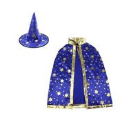 Mikikit Mantello da Festa per Cappuccio Blu a Cinque Stelle per Halloween Costume Cosplay Creativo per Spettacoli e Feste Tessuto Confortevole Adatto a Tutte le Età
