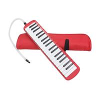 Mikikit Melodica 37 Tasti Portatile Rosso Con Borsa Morbida Per Principianti, Strumento Melodico a Soffio Leggero Per Studio e Musica in Viaggio