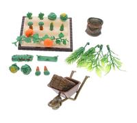 Mikikit Mini Farm Model Kit Mini Dollhouse Accessory con Carretto Paglia e Orto Miniature Dollhouse Farm Tools per Scenari Agricoli e Decorazioni Micro Paesaggio