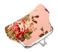 Mikikit Mini Portamonete Per Bambola Decorativo, Borsellino a Mano Per Casa Delle Bambole, Accessorio Leggero e Compatto Per Arredamento e Giochi Delle Bambine, 60 Cm, Rosa Motivo Rose