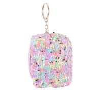 Mikikit Mini Portamonete Portachiavi Paillettes Color Arcobaleno, Pochette Compatta Cerniera per Ragazzo Ragazza, Custodia Resistente per Monete e Chiavi, Accessorio Vivace per Uso Quotidiano