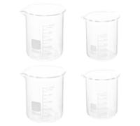 Mikikit Misurino Graduato in Vetro Borosilicato 4 Pezzi, Bicchieri Graduati da Laboratorio 50 Ml e 100 Ml Resistenti a Shock Termici, Brocca di Misurazione Trasparente per Liquidi Uso