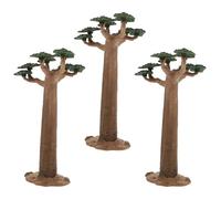 Mikikit Modello di Albero Finto da Tavolo in PVC 3 Pezzi, Decorazioni per Paesaggi in Miniatura e Modelli di Impianti di Simulazione, per Creazioni Fai da Te e Ambientazioni di Sabbia