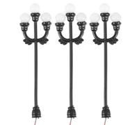 Mikikit Modello di Lampada da Paesaggio 3 Pezzi Lampioni da Giardino Mini in Plastica Nera Leggera e Facile da Trasportare per Attività Fai-da-te e Paesaggio Design Retrò