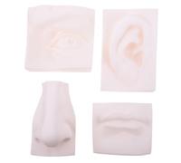 Mikikit Modello di Schizzo Artistico Organi del Volto in PVC Resistente Set da 4 Pezzi Strumento Didattico Portatile per Pratica Disegno e Decorazione Casa Ufficio