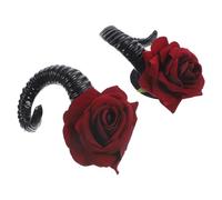 Mikikit Mollette per Chioma Gotici a Forma di Corno di Pecora Rosa, Leggere e Comode, Accessori per Halloween, Cosplay e Feste a Tema per Donne, Stile Lolita Elegante