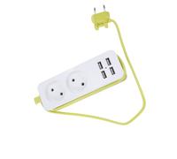 Mikikit Multipresa Elettrica 4 Prese e 4 Porte Usb, Sicurezza Integrata, Materiale Abs Leggero, per Casa e Ufficio, Compatibile Laptop e Altoparlanti USB