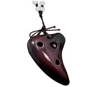 Mikikit Ocarina Strumento Portatile in Ceramica a 6 Fori Facile da Suonare da Imparare Color Caffè per Principianti e Professionisti, Collana per Uso Turistico
