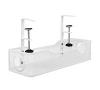 Mikikit Organizzatore Cavi Pratico da Scrivania in Ferro Bianco Resistente All'usura, Porta Cavi per Ufficio e Notturno