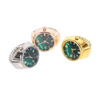 Mikikit Orologio ad Anello da Dito Decorativo, 3 Pezzi, Acciaio Inox | Stile Moderno Decorativo, Comodo da Indossare, Vetro, Non Facile da Rompere Né Deformare