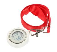 Mikikit Orologio Da Tasca Digitale Clip Portachiavi Rosso Per Infermieri, Piccolo Orologio Da Guardia Da Appendere, Resistente e Facile Da Trasportare, Per Professionisti Sanitari