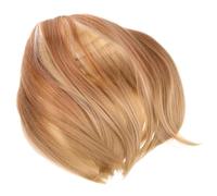 Mikikit Parrucca Bionda Sintetica con Fronte in Pizzo Bob Corto Dritto Parte Centrale Colore Gradiente Giallo Dorato per Donna per Costume Halloween e Uso Quotidiano