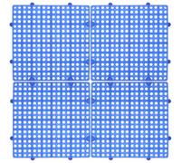 Mikikit Pavimenti da Esterno in Plastica 4 Pezzi con Sistema a Incastro, Blu, Antiscivolo Ideali per Prati e Giardini, Facili da Installare
