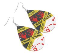 Mikikit Pendenti per Orecchini di Halloween in Acrilico a Tema Scena del Crimine, Decorazioni Auricolari Gocce Insanguinate, Accessori per Feste Cosplay e Serate a Tema, Set da 1 Paio