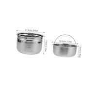 Mikikit Pentola in Acciaio Vaporiera per Cuociriso Elettrico Design Non Stick per Cottura Separata e Zuppa Adatta Elettriche