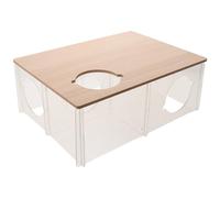 Mikikit Piattaforma per Habitat Criceto in Acrilico e Legno, 3 Camere, Design Multicomparto, Facile da Pulire, per Criceti e Topi