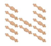 Mikikit Pilastri Mini in Legno Massello 7,5X1,8 CM 12 Pezzi Colonne Decorative per Uso Interno Esterno Casa e Balconi Fai da Te