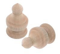 Mikikit Pinnacoli Decorativi in Legno Massello 2 Pezzi 6X10 CM Terminali per Pali di Recinzione e Balaustre Intagliati Accessori per Scale e Montanti Letto Finiture Artistiche per