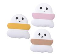 Mikikit Piumino da Cipria per Trucco Viso 3 Pezzi Soffio al Dito Compatto Laccetto per Donne Spugnetta a Forma di Fantasma per Trucco Asciutto e Bagnato in Viaggio e Uso Quotidiano