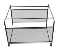 Mikikit Porta Cartelle Sospese A4 in Ferro Nero per Documenti e Libri Lavorazione Fine e Classificazione Chiara per Studio e Dormitorio Dimensioni 32,5x28,5x24,5 Cm