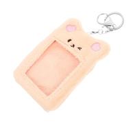 Mikikit Porta Oggetti da Viaggio in Peluche e Pvc Khaki Tasche Interne, Portabadge Portatile per Studenti e Escursionisti, per Scuola e Attività All'aperto